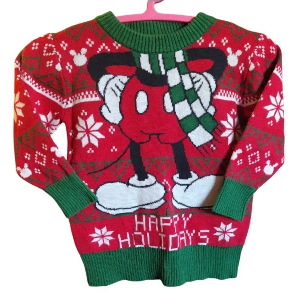 Disney VTG Mickey‎ Mouse Knit Sweater with Printed Fleece Pants Size 12M